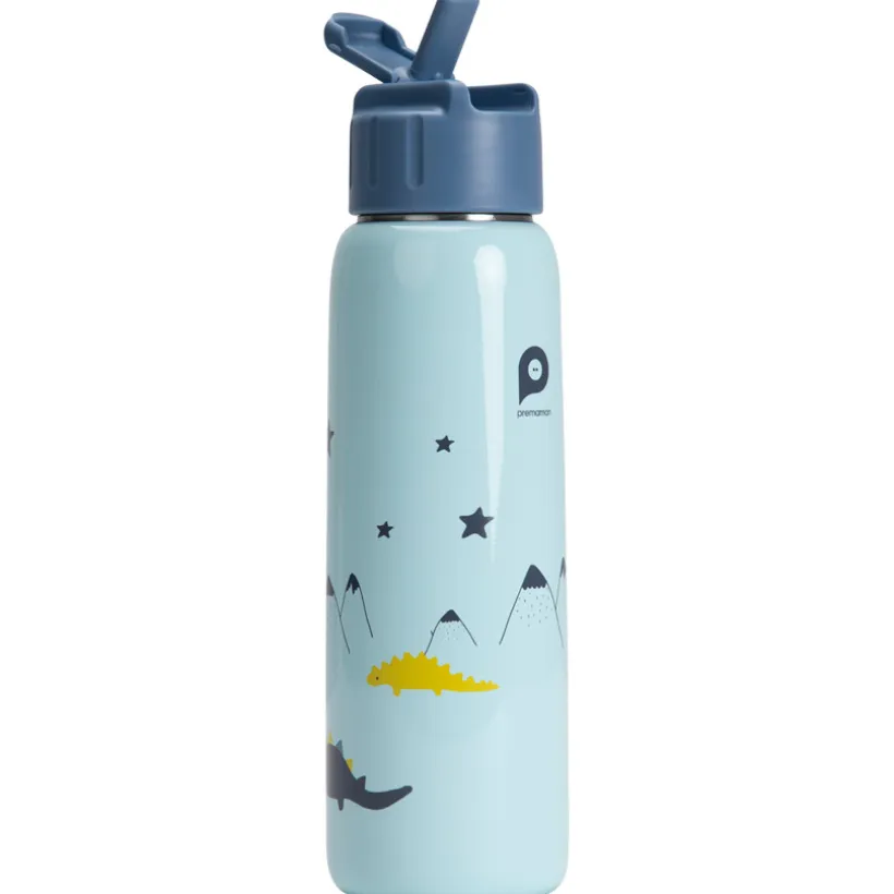 Gourde en métal Mes amis les dinos avec paille 380 ml