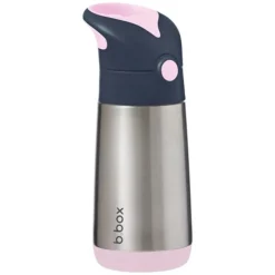 Gourde Isotherme 350ml avec paille silicone Rose 12m+