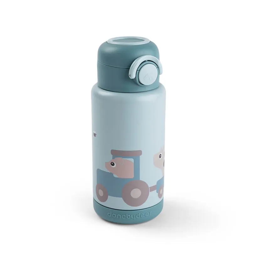 Gourde isotherme 340ml Tiny Farm bleu