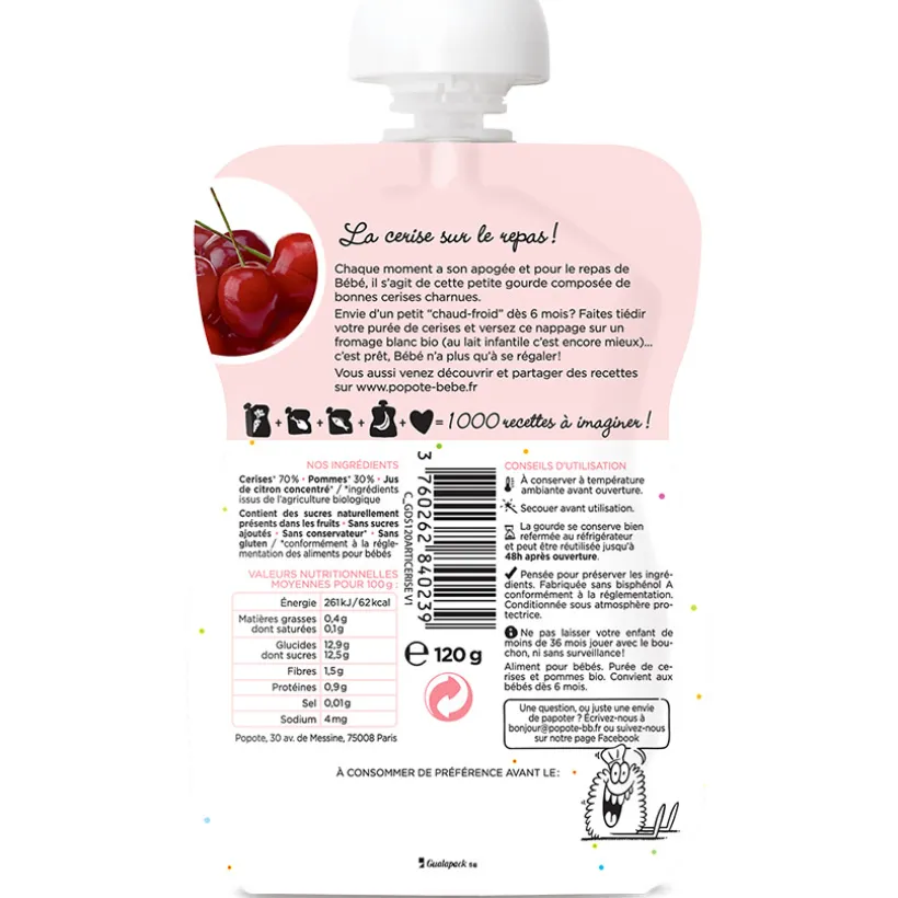 Gourde à la cerise bio - 120g