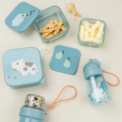 Gourde à paille 280ml Tiny Farm bleu