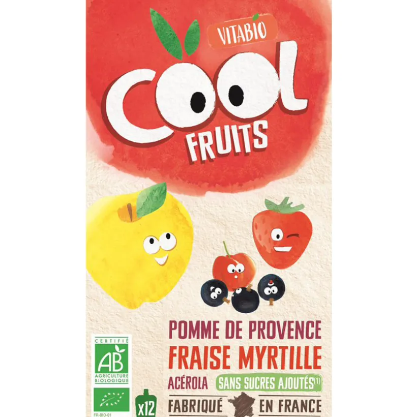 Gourdes sucrées Cool Fruits de Pomme, Fraise et Myrtille 12x90g