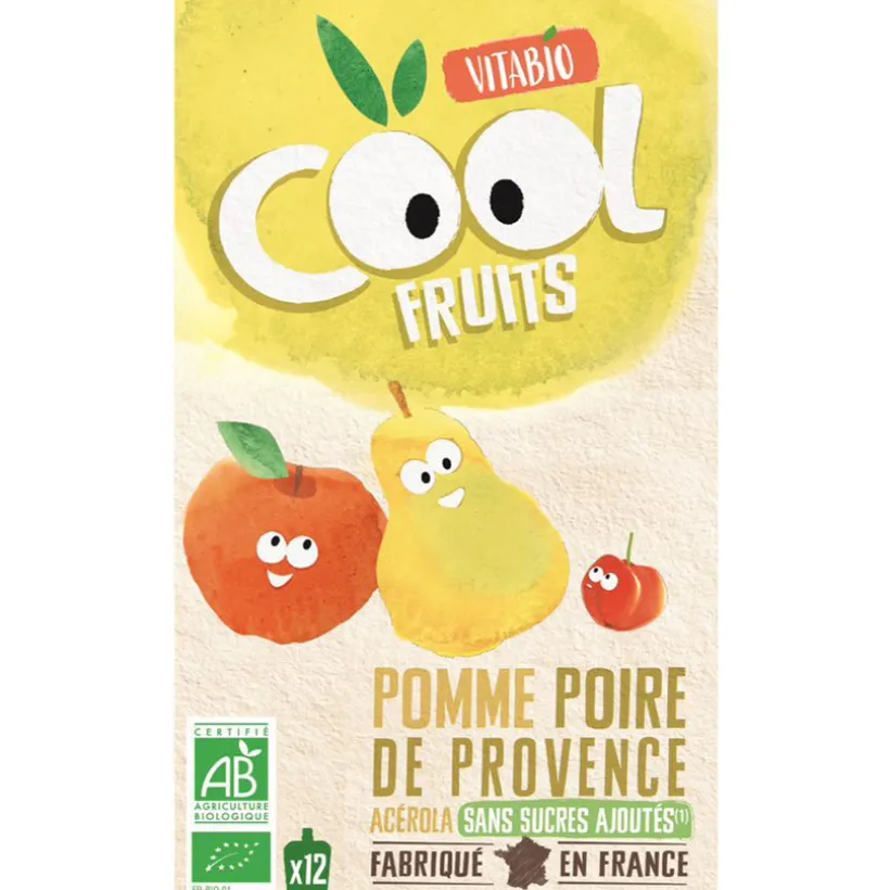 Gourdes sucrées Cool Fruits de Pomme et Poire Williams 12x90g