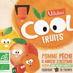 Gourdes sucrées Cool Fruits de Pomme, Pêche et Abricot 4x90g