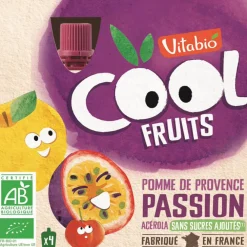 Gourdes sucrées Cool Fruits de Pomme et Passion 4x90g