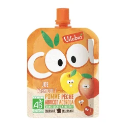 Gourde sucrée Cool Fruits pomme, pêche et abricot 90 g