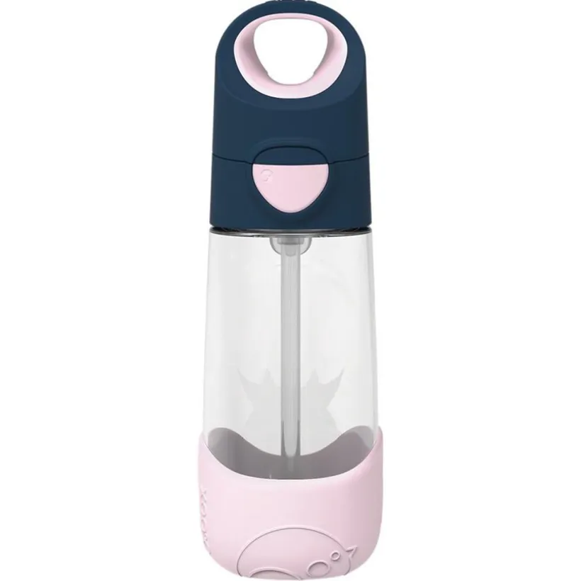 Gourde Tritan avec paille silicone pou renfants 450ml Indigo Rose