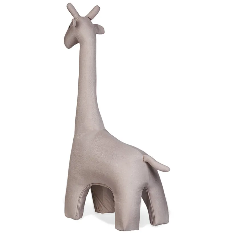 Grande peluche 131cm Girafe debout en lin beige