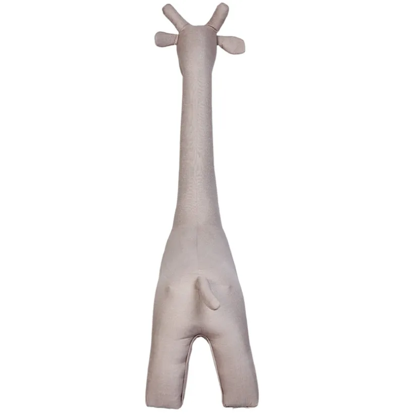 Grande peluche 131cm Girafe debout en lin beige