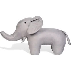 Grande peluche Éléphant 48cm Lin Gris