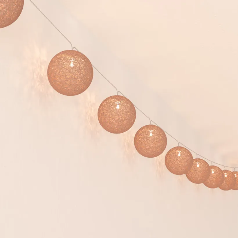 Guirlande lumineuse LED 10 boules Glitter rose gold