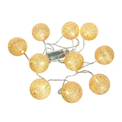 Guirlande lumineuse LED 10 boules Glitter rose gold