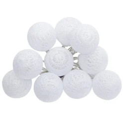Guirlande lumineuse LED 10 boules - Blanc