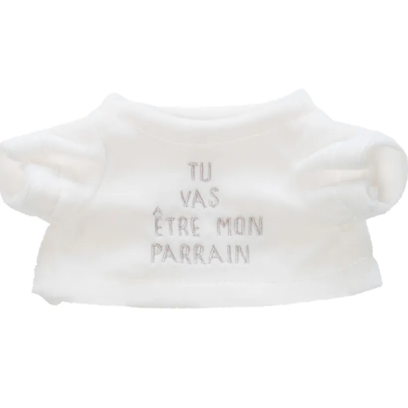 Habillage pour peluche annonce de naissance "tu vas être parrain"