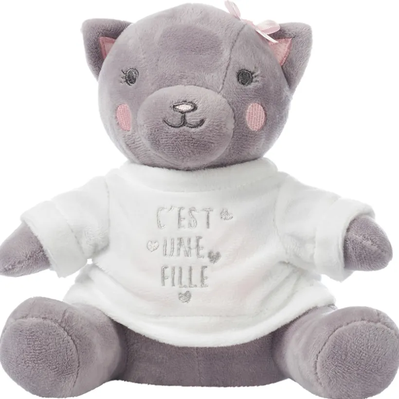 Habillage pour peluche annonce de naissance "c'est une fille"