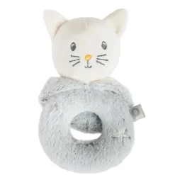Hochet en sherpa tête de chat - Gris