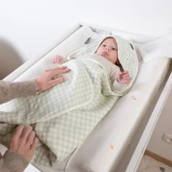Housse de matelas forêt mousseline vichy