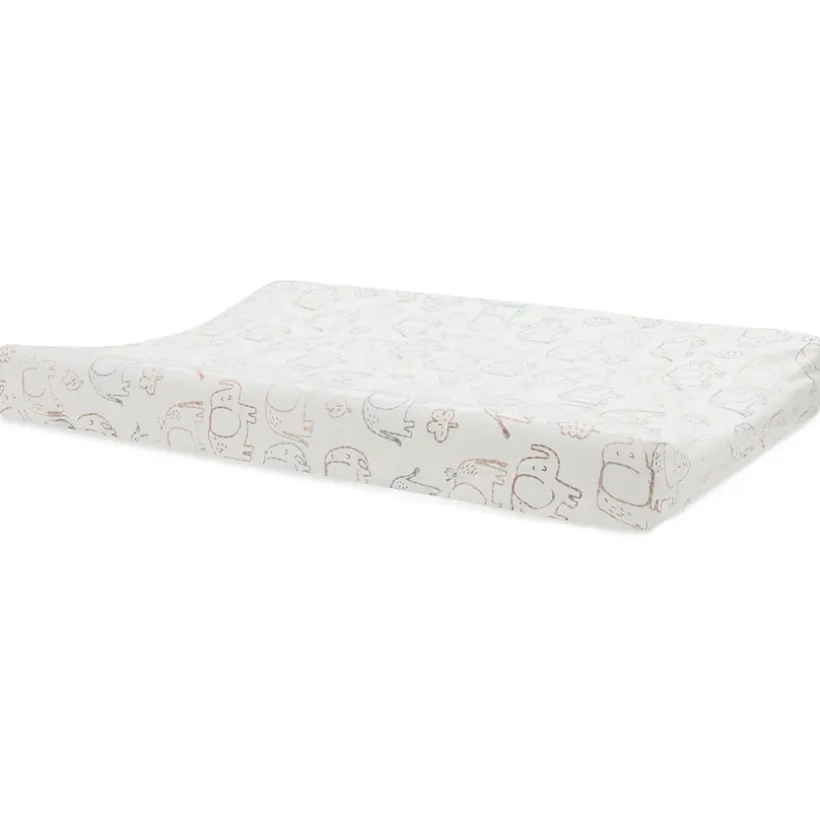 Housse matelas à langer jersey - Elephant Tales - 50x70 cm