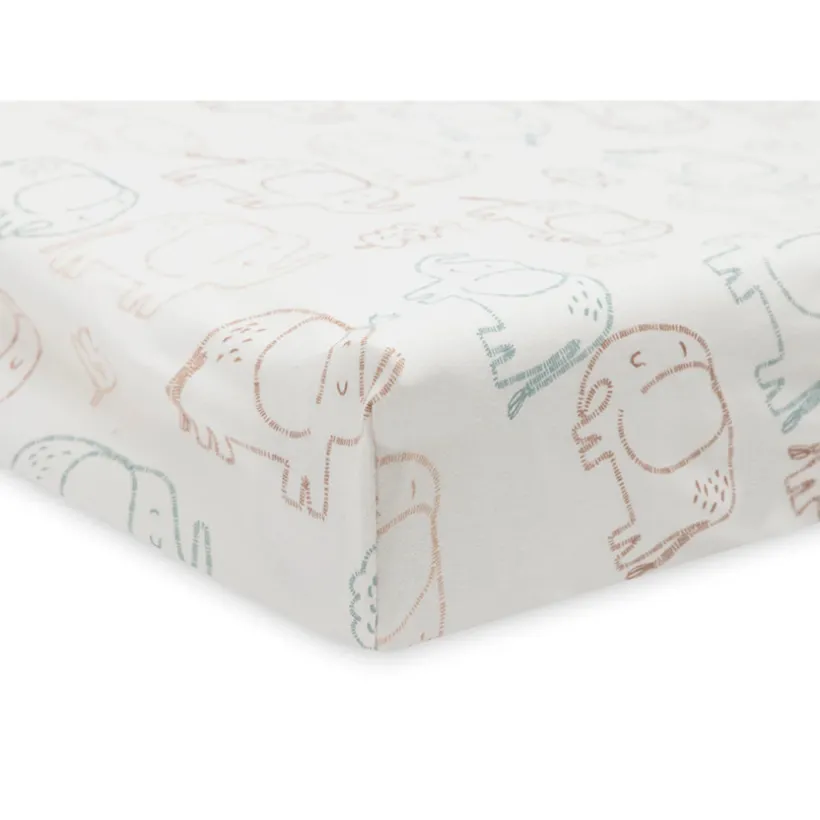 Housse matelas à langer jersey - Elephant Tales - 50x70 cm