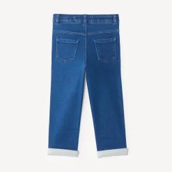 Jean bébé garçon uni avec ourlets