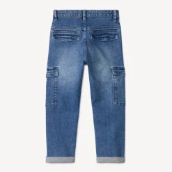 Jean cargo effet délavé à poches pour garçon