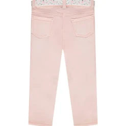 Jean droit avec ceinture fleurie à nouer pour bébé fille