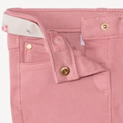 Jean droit avec ceinture fleurie à nouer pour bébé fille