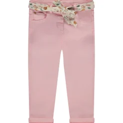 Jean droit avec ceinture foulard imprimée pour bébé fille