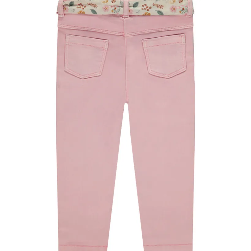 Jean droit avec ceinture foulard imprimée pour bébé fille