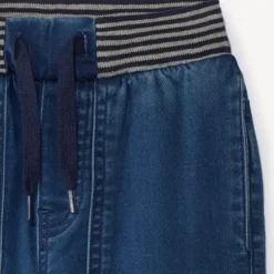 Jean droit avec taille élastiquée et rayée pour garçon