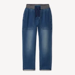 Jean droit avec taille élastiquée et rayée pour garçon