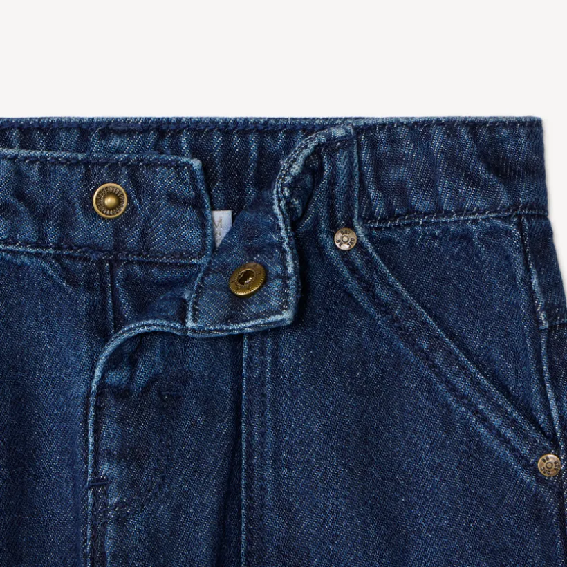 Jean droit bébé garçon avec patchs brodés vintage