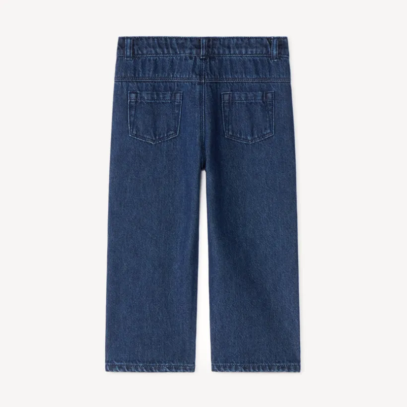 Jean droit bébé garçon avec patchs brodés vintage