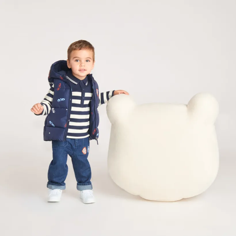 Jean droit bébé garçon avec patchs brodés vintage