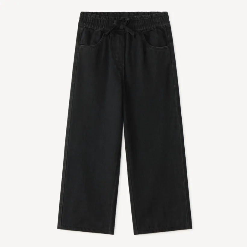 Jean droit et large uni pour fille