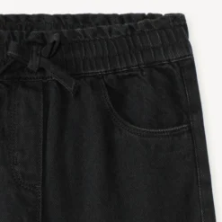 Jean droit et large uni pour fille