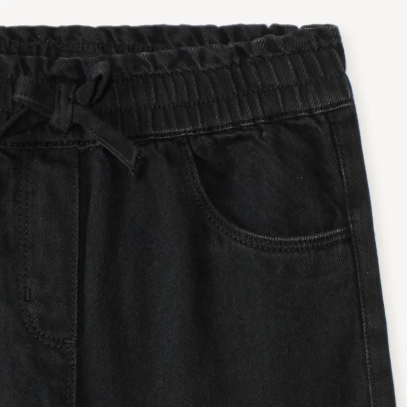 Jean droit et large uni pour fille