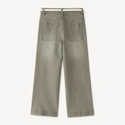 Jean droit large avec ceinture pour fille