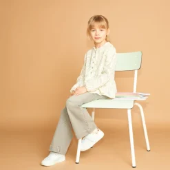 Jean droit large avec ceinture pour fille