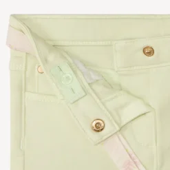 Jean droit uni avec ceinture à nouer pour bébé fille