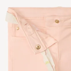 Jean droit uni avec ceinture à nouer pour bébé fille