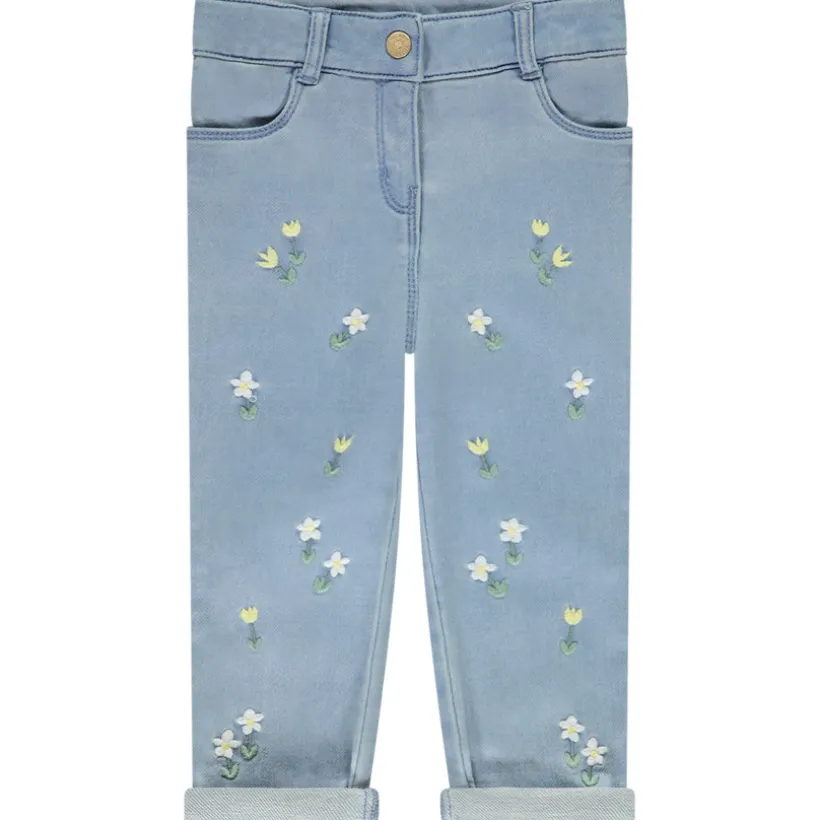 Jean effet denim avec broderie fantaisie pour bébé fille