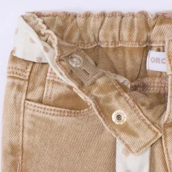 Jean effet délavé avec ceinture à nouer pour bébé fille