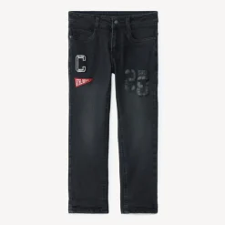 Jean en denim doublé avec label fantaisie pour garçon