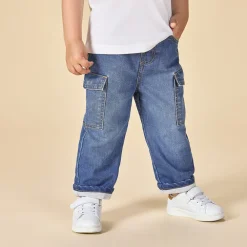 Jean en denim et doublure jersey effet cargo pour bébé garçon
