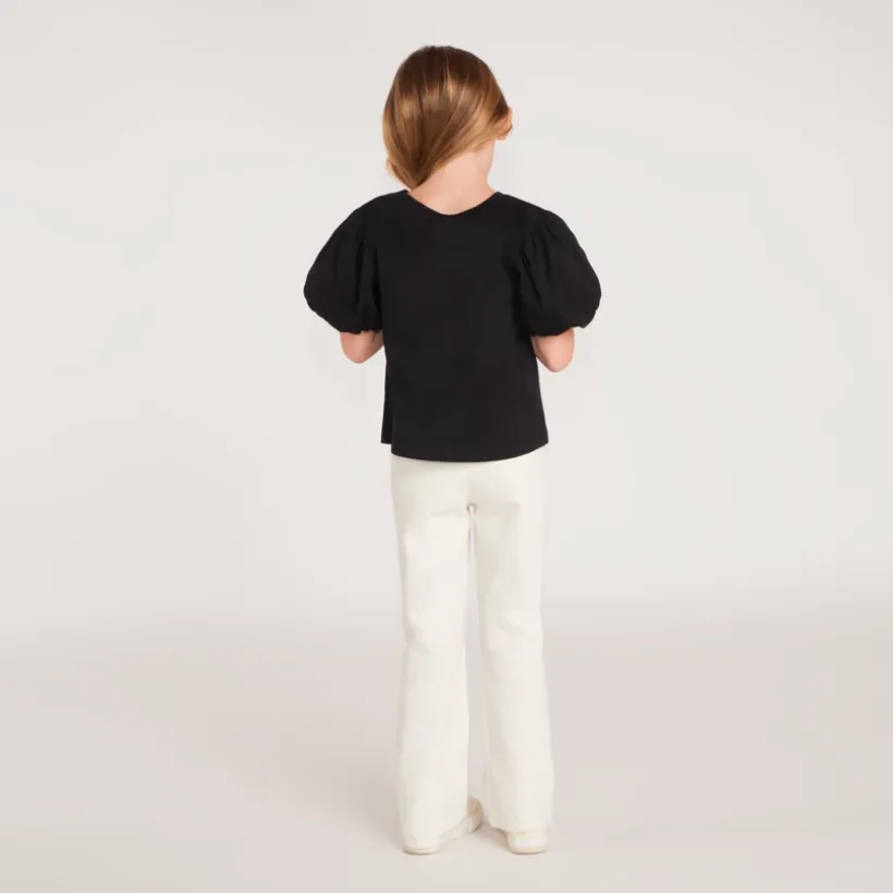 Jean flare avec poches plaquées pour fille