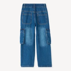 Jean garçon cargo loose en denim