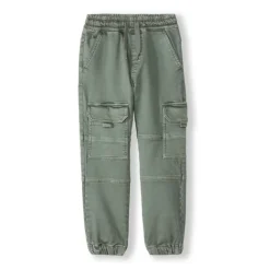 Jean jogger style cargo uni à poches pour garçon