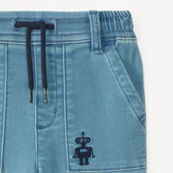 Jean large broderie robot pour bébé garçon