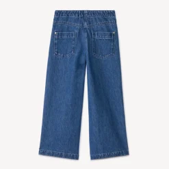 Jean large en denim avec poches plaquées pour fille